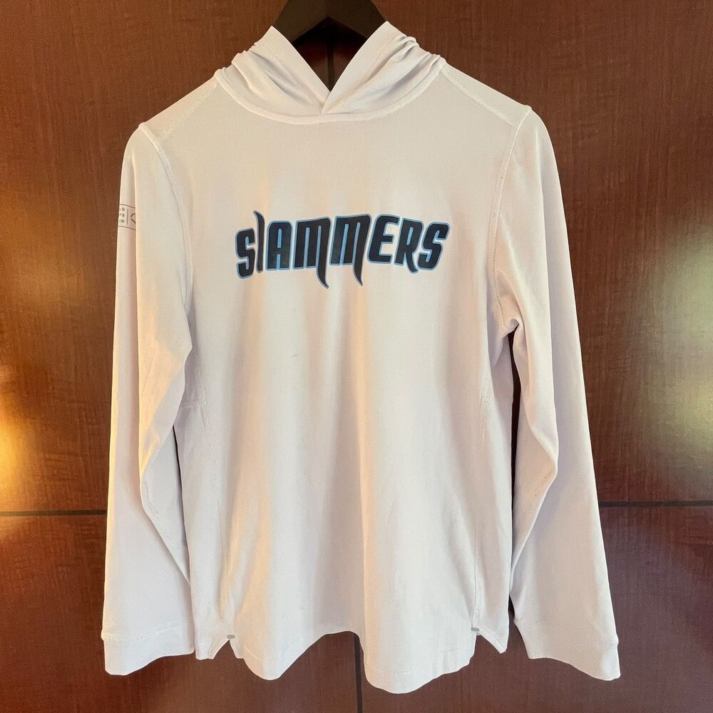 Evoshield Slammers Youth Size YL White Long Sleeve Graphic Performance Hoodie - Picture 2 of 8